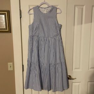 JCrew size 6 striped, tiered maxi dress